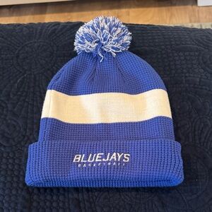 Creighton Bluejays Blue and White Pom-Pom Beanie